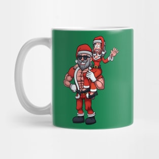 Strong Santa Claus Lifting Mrs Claus Mug